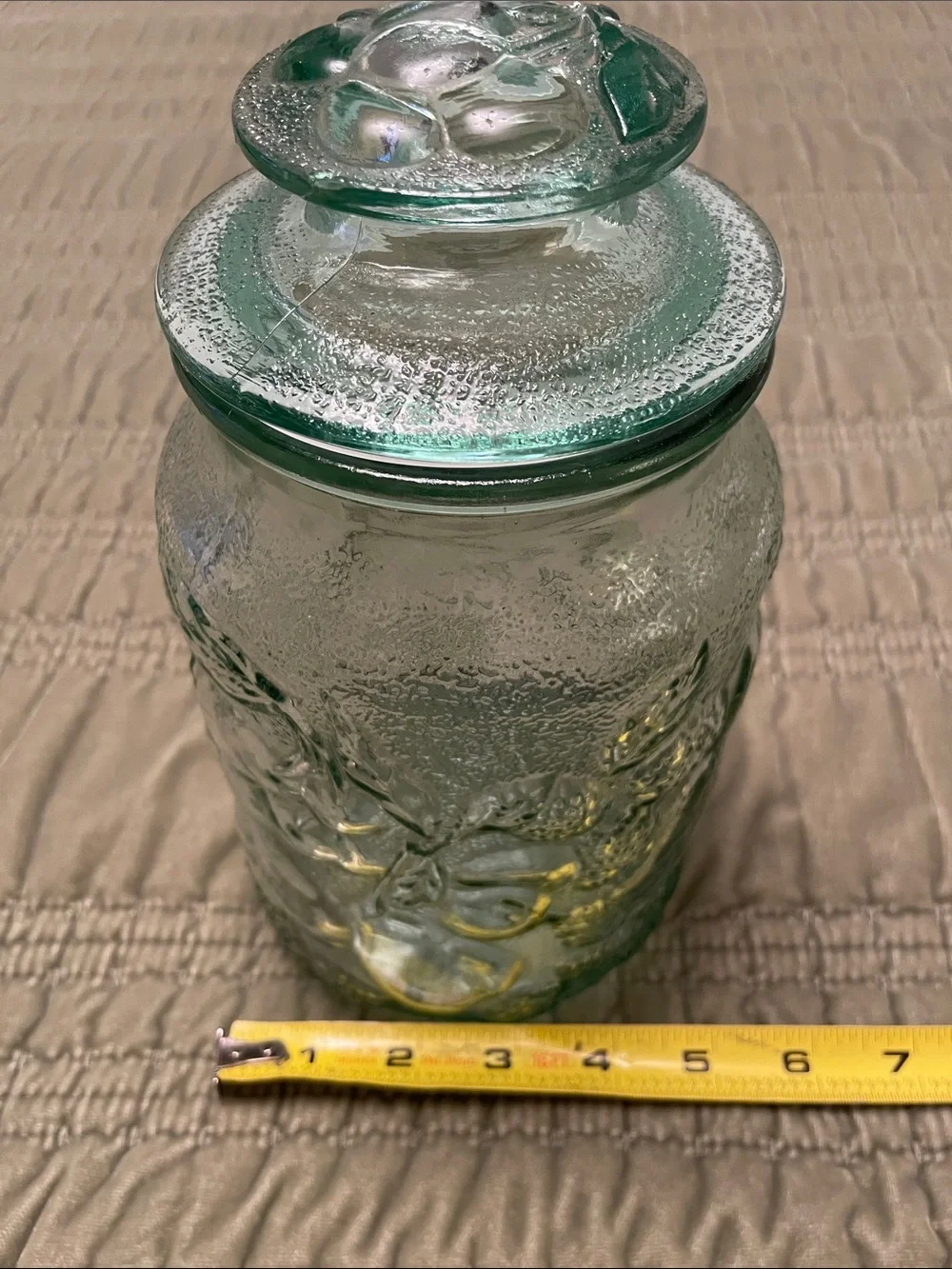 Mid Century Modern Vintage LIBBEY Orchard Glass Storage Jar Kitchen Canister